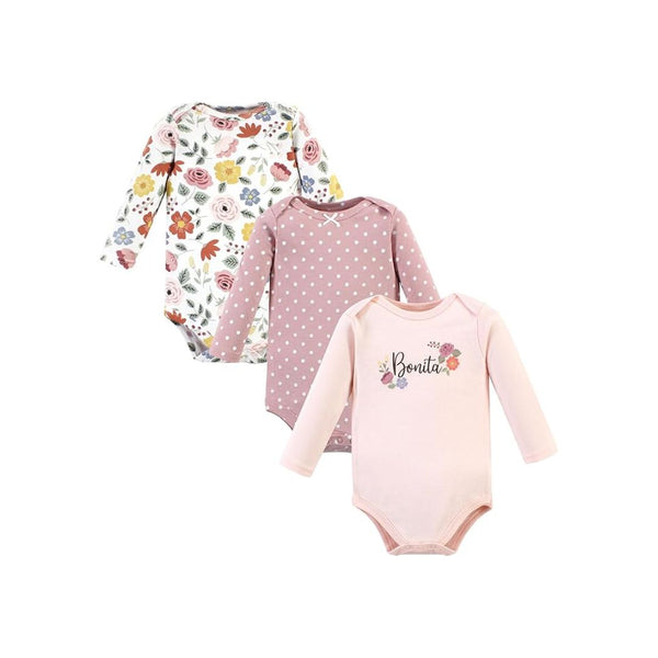 3 Hudson Baby Cotton Long-Sleeve Bodysuits