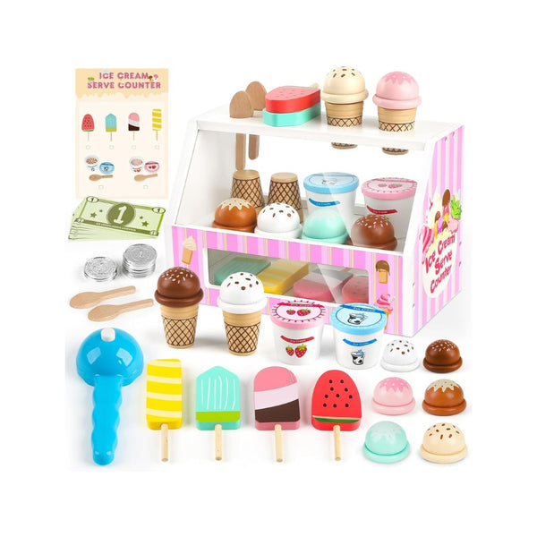 38-Pcs Ice Cream Counter Playset