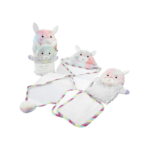 4-Piece Baby Rainbow Llama Bath Gift Set