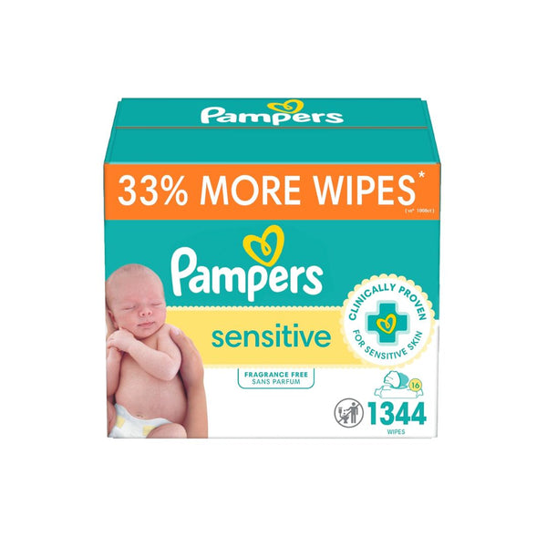 1,344 Pampers Sensitive Baby Wipes