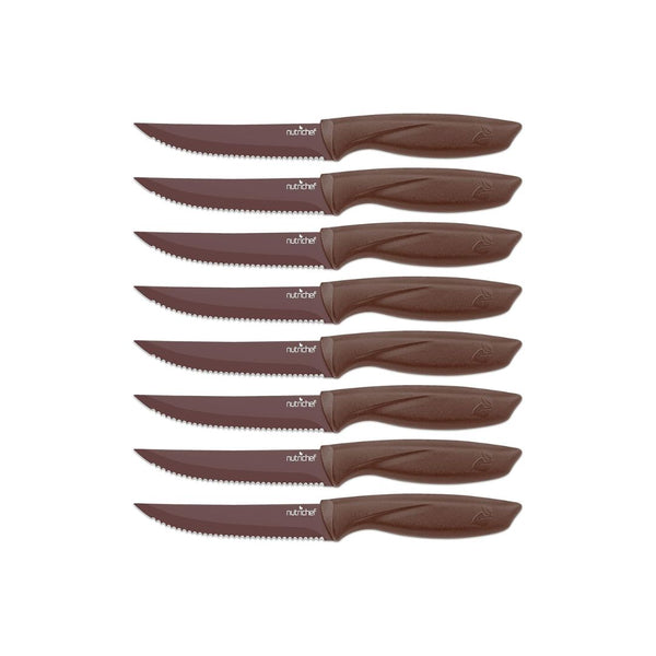 NutriChef SereneLife Stainless Steel 8 Pc Knife Set