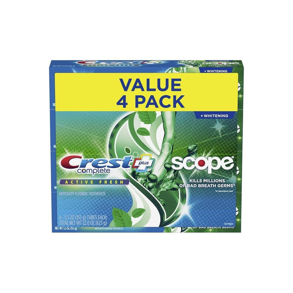 Pack of 4 Crest Complete Active Fresh + Whitening Toothpaste