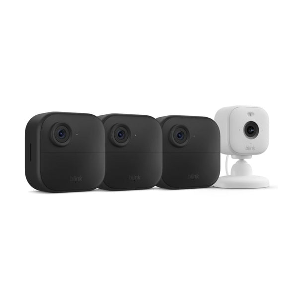 Blink Outdoor 4 Smart Security Cameras, 3 Camera System + Mini 2