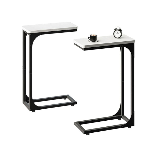 Set of 2 Narrow C Shaped Side Table