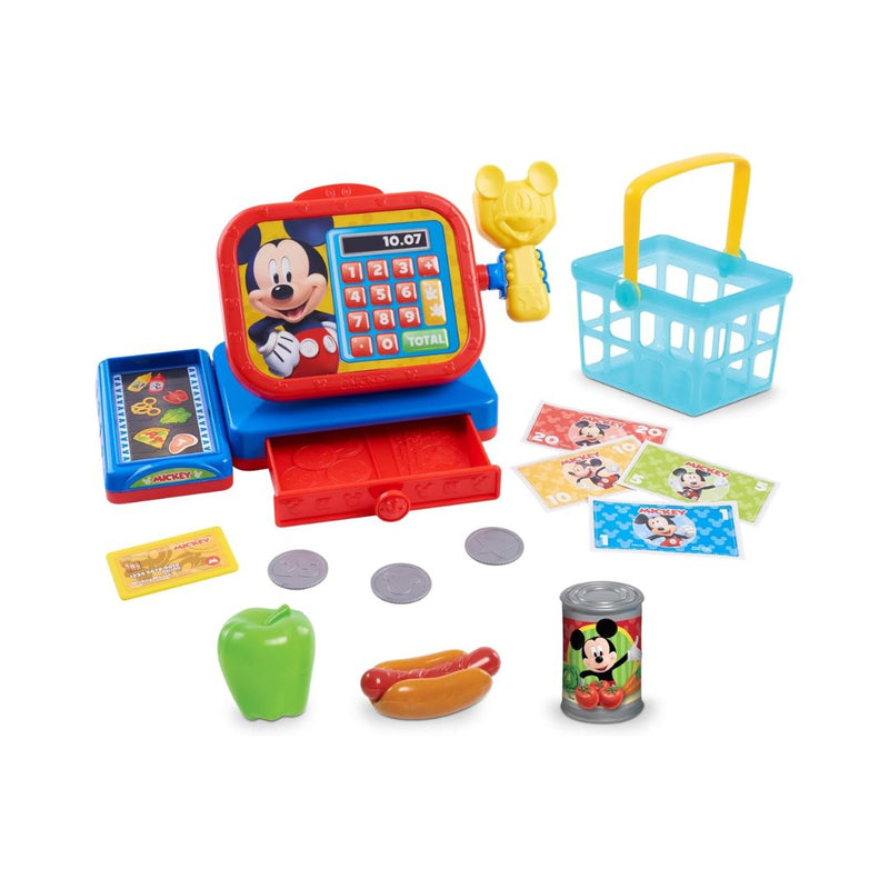 Disney Junior Mickey Mouse Realistic Sounds Toy Cash Register, 14-Pcs