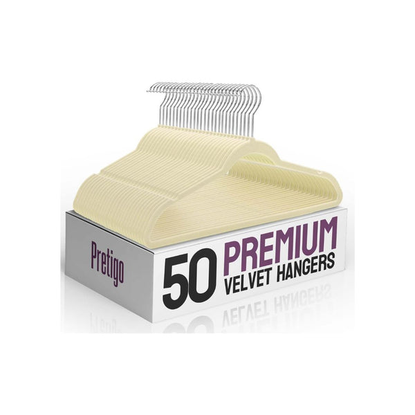 50-Pack Premium Velvet Hangers
