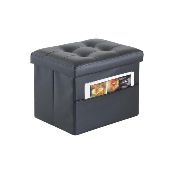 Storage Ottoman Footrest with Side Pocket
