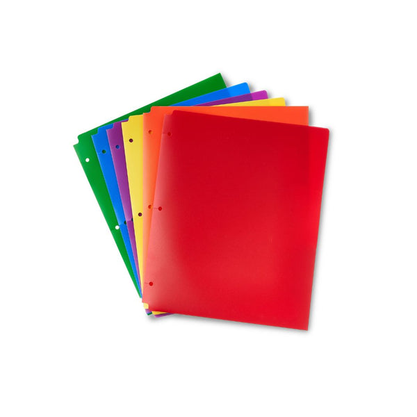 50-Pack Pen+Gear Poly 2-Pocket Folders, Assorted Colors