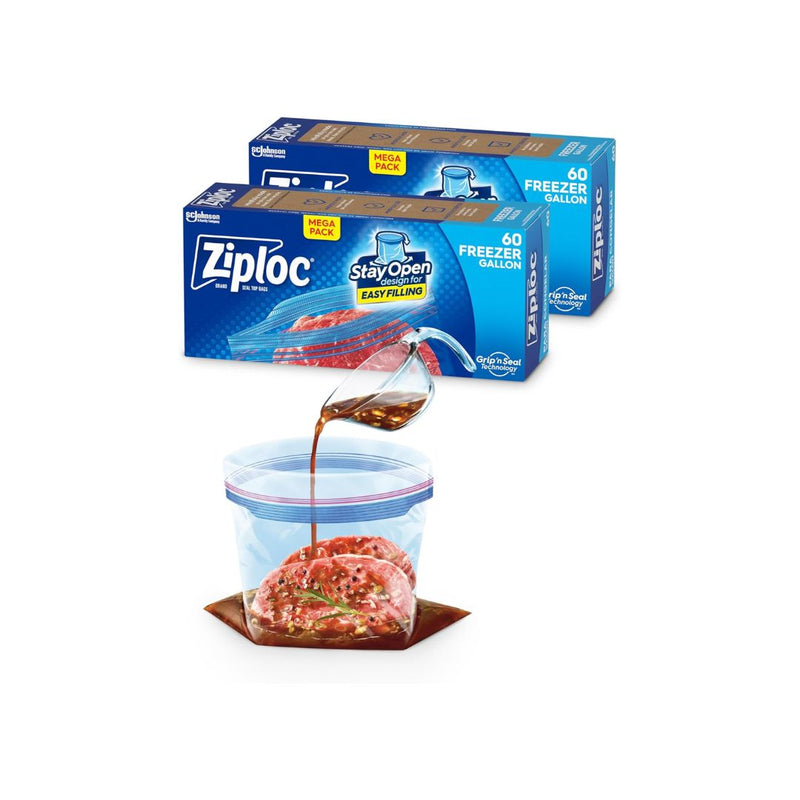 120 Ziploc Gallon Food Storage Freezer Bags