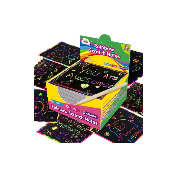 125 Rainbow Scratch Mini Art Notes