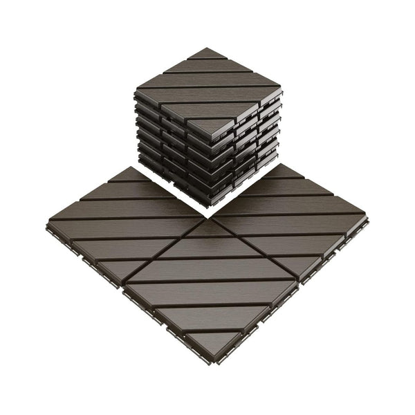 Pack of 9 Plastic Interlocking Deck Tiles