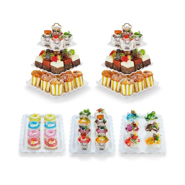 3 Tier Cupcake Stand & Serving Trays Set