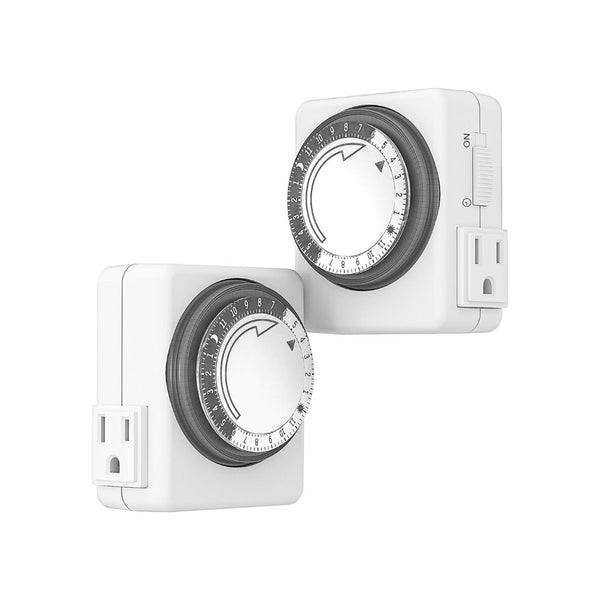 2-Pk Indoor 24-Hour Mechanical Outlet Timer