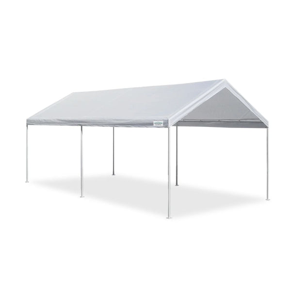 10' W x 20' L x 8.5' H Metal Steel Frame & Polyester Top Carport Shelter