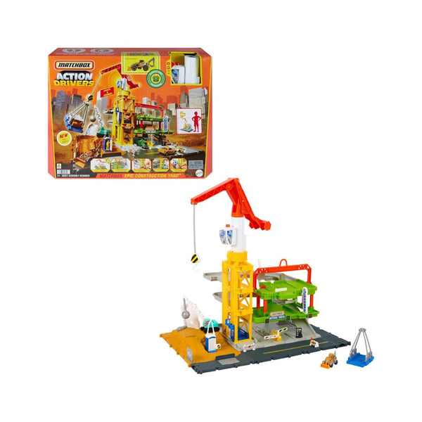 Matchbox Action Drivers Epic Construction Yard & Crane & Back Hoe