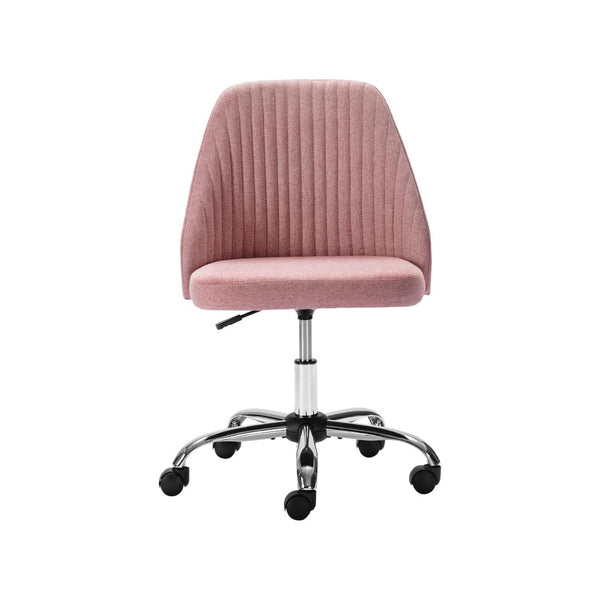 Mid-Back Armless Twill Fabric Adjustable Swivel Chair