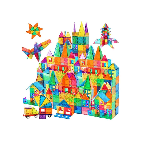 102-Pcs Magnetic Building Tiles with 2 Cars