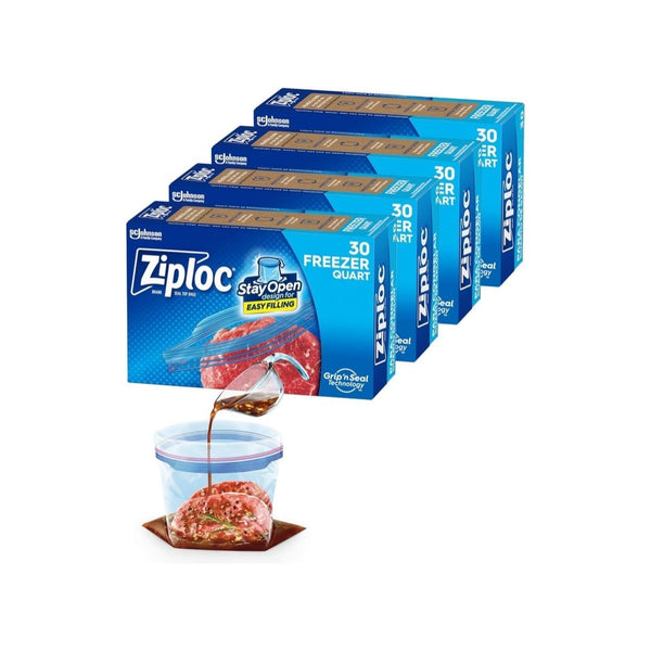 120 Ziploc Quart Food Storage Freezer Bags