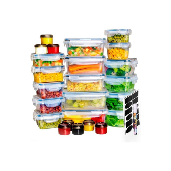 24 Pieces Plastic Clear Food Storage Container Set