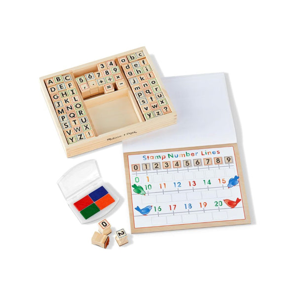 Melissa & Doug Deluxe Letters and Numbers Wooden Stamp Set
