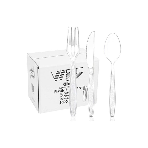 360-Pcs Disposable Plastic Flatware Set