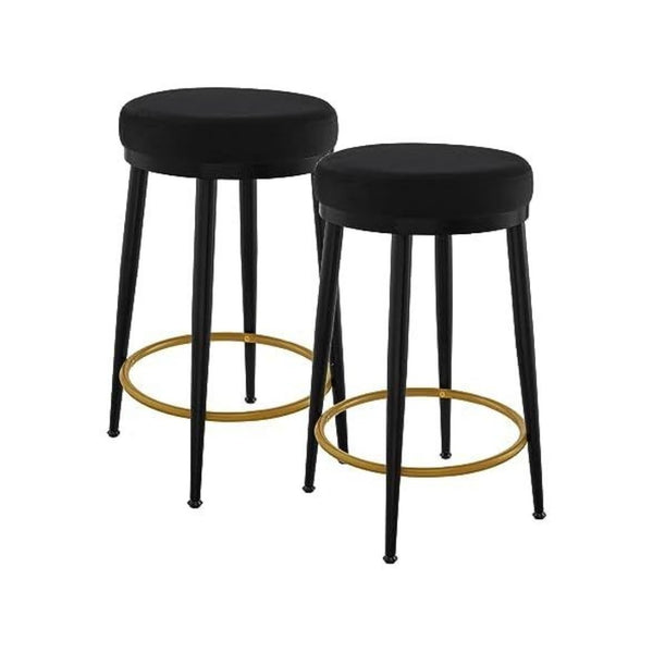 2 Ball & Cast Upholstered Metal Frame Bar Stools