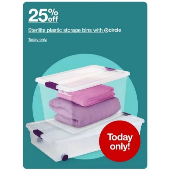 Save 25% Off Select Sterilite Storage Bins!