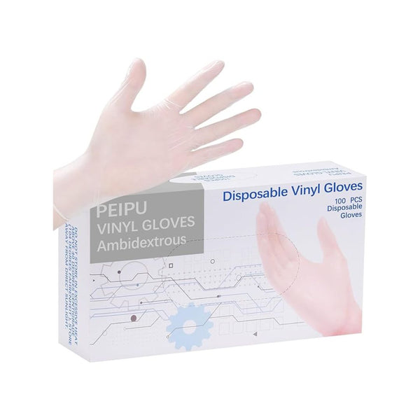 100-Pcs Vinyl Disposable Gloves