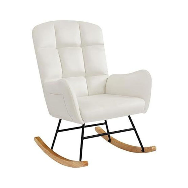 High Backrest Upholstered Rocking Chair