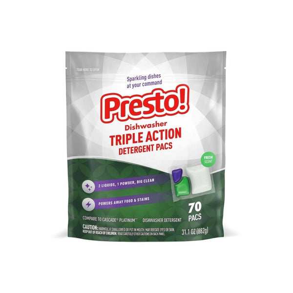 70 Presto! Triple Action Dishwasher Pacs