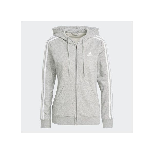 adidas women Essentials French Terry 3-Stripes Full-Zip Hoodie
