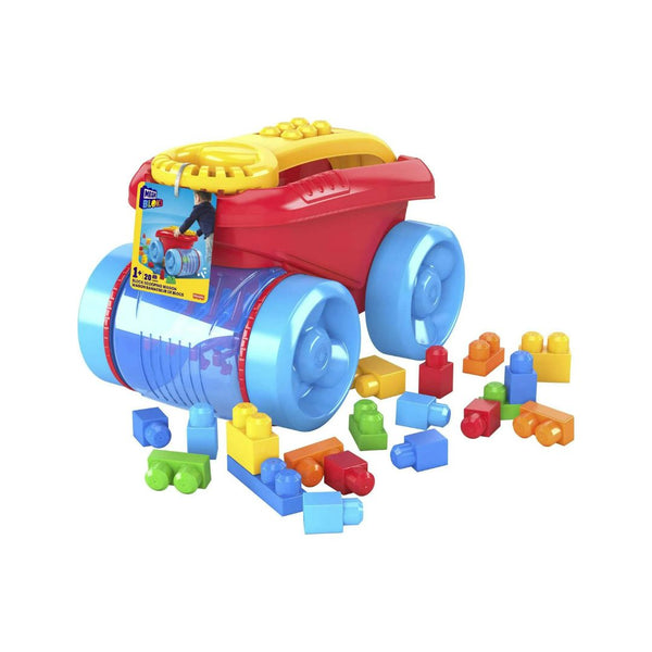 MEGA BLOKS Fisher-Price Blue Block Scooping Wagon Building Toy (21 Pieces)