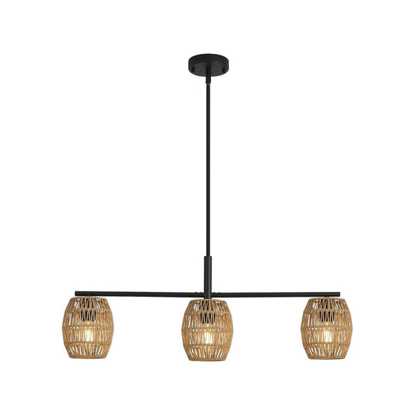 3-Light Hand Wove Boho Chandelier Light Fixture