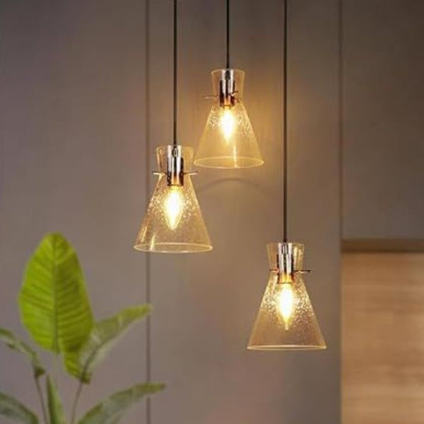 3-Light Modern Cluster Black and Gold Chandelier