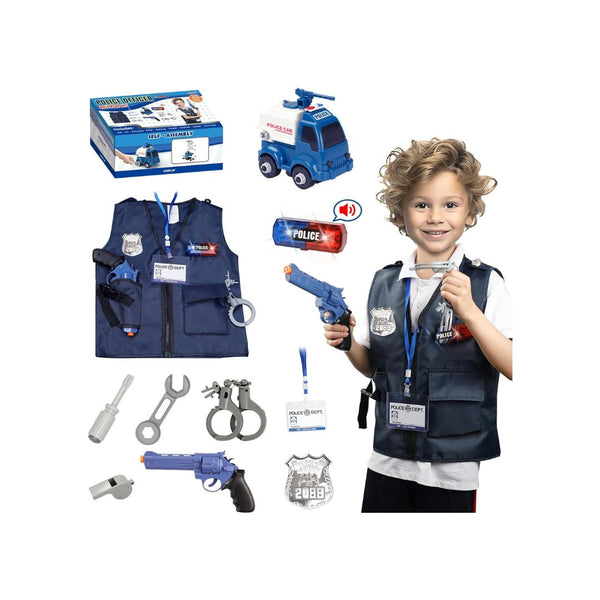 10-Pcs Boys Police Officer Costume