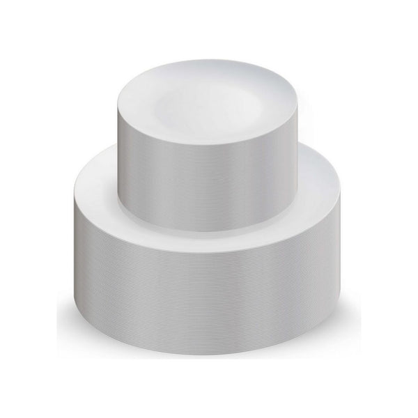 100 Pcs White Plastic Plates Set