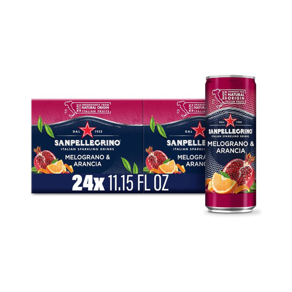 24-Pk Sanpellegrino Italian Sparkling Drink, Orange and Pomegranate