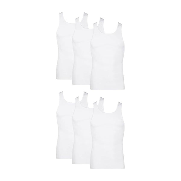 6 Hanes Men's Cotton Tank Undershirts