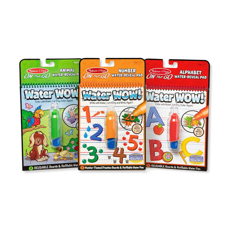 3-Pk Melissa & Doug On the Go Water Wow! Water-Reveal Activity Pads