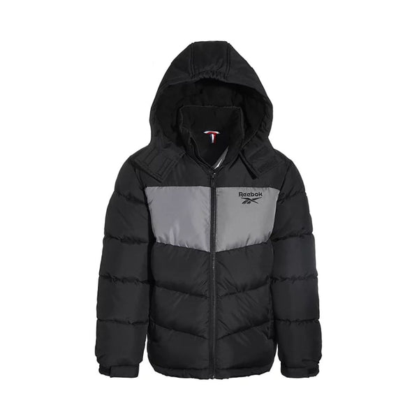 Reebok Big Boys Fleece-Lined Full-Zip Hooded Puffer Jacket (3 Colors)