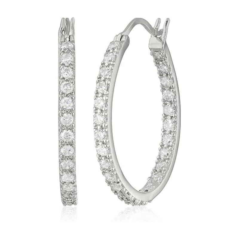 CZ Diamond Hoop Earrings