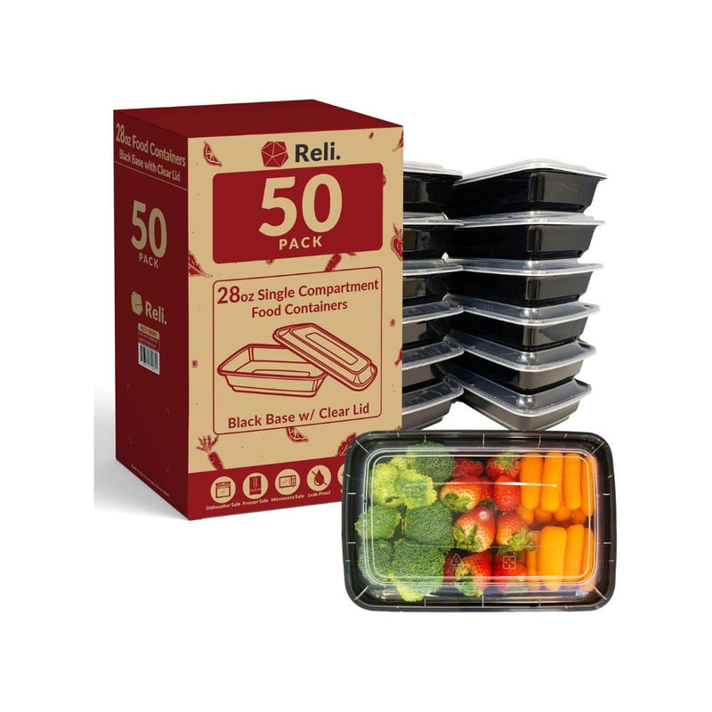 50-Pack 28-Oz Meal Prep Containers W/ Lids