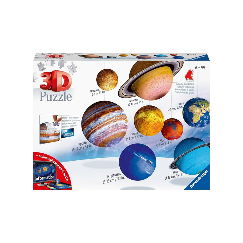 Ravensburger Solar System 540 Piece – 9 Planet 3D Jigsaw Puzzle Set