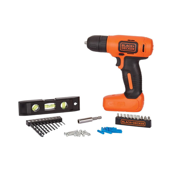 BLACK+DECKER 8V MAX Cordless Drill + 43 pc. Home Decor Project Kit