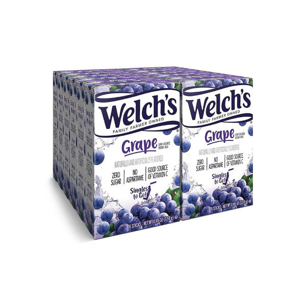 12 Boxes of 6 Welch’s Singles To Go Water Drink Mix, Grape