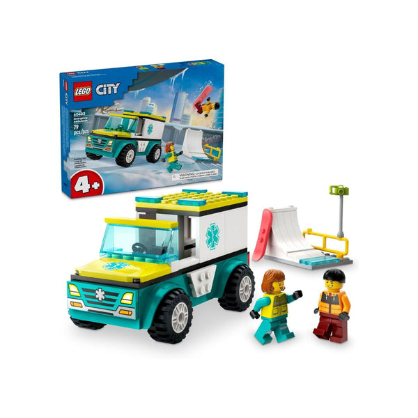 LEGO City Emergency Ambulance and Snowboarder Playset