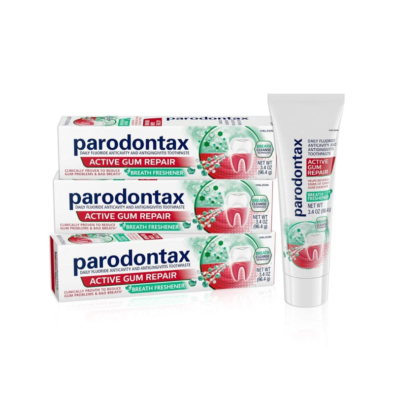 3 Tubes of Parodontax Active Gum Repair Breath Freshener Toothpaste