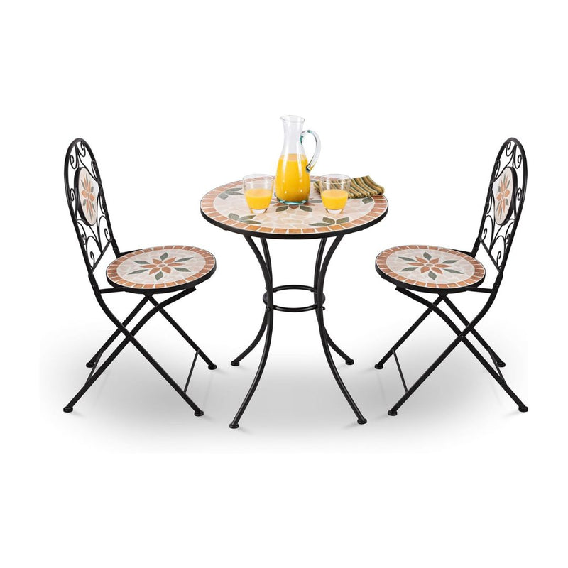 Alpine Corporation Indoor/Outdoor 3-Piece Mosaic Bistro Set