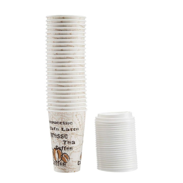 100-Ct 16 Oz Amazon Basics To Go Hot Paper Coffee Cups with Lids