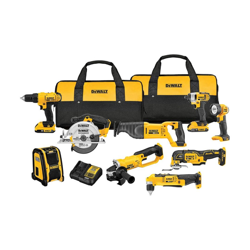 DEWALT 20V MAX Power Tool Combo Kit, 9-Tool Cordless Power Tool Set with 2 Batteries and Charger